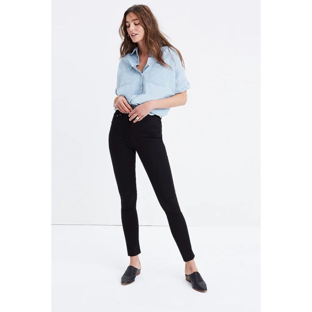 Madewell 10" High Rise‎ Skinny Jeans 25 Carbondale Wash Black Denim F9226
